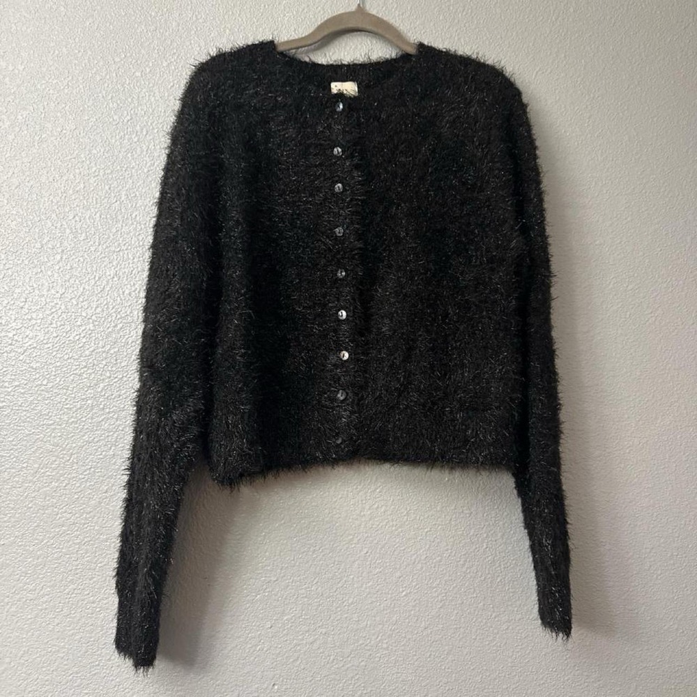 A New Day Black Glitzy Button Up Cardigan